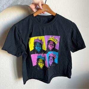 Hand cropped Notorious BIG color blocks graphic tee shirt juniors medium M